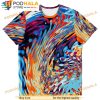 Beach Waves Ocean Wave Effect Abstract Tropical Psychedelic 3D Shirt