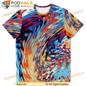 Beach Waves Ocean Wave Effect Abstract Tropical Psychedelic 3D Shirt