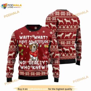 Beagle Attitude Ugly Christmas 3D Funny Ugly Sweater