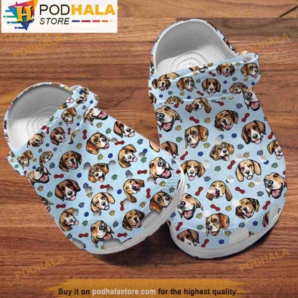 Beagle Dogs Pattern 3D Crocs, Funny Crocs