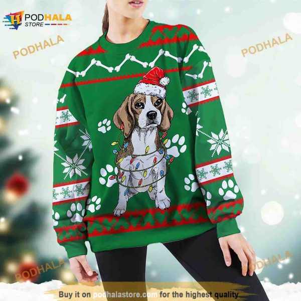Beagle Green Christmas Sweater