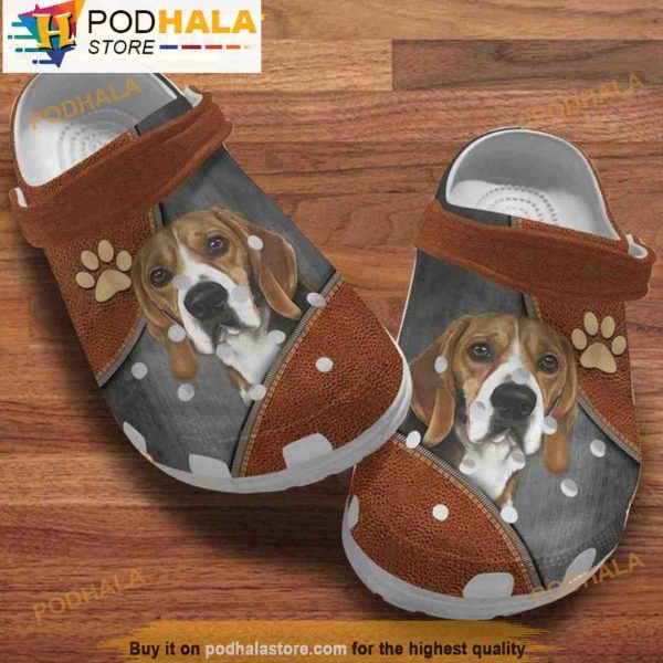 Beagle Leather Dog 3D Crocs, Funny Crocs