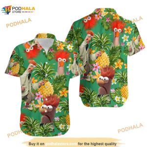 Beaker Muppet Tropical Pineapple Hawaiian Shirt, Muppet Show Beaker Meep Meep Aloha Shirt