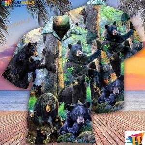 Bear Black Bear Family Into Spring Hawaiian Shirt Gift Ideas For Bear Lovers 2