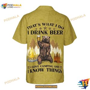 Bear Drink Beer Aloha Unisex Shirt Camping Beer Lovers 2
