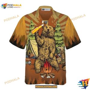 Bear Drink Beer Because No Great Campers Story With A Salad, Aloha Unisex Shirt