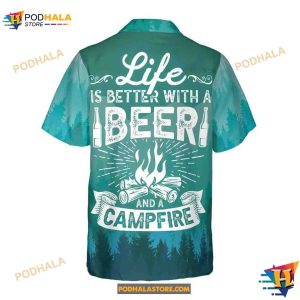 Bear Drink Beer Life Is Better With Beer And A Campfire Aloha Unisex Shirt 2