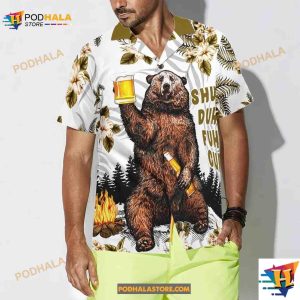 Bear Drinks Beer I Hate People Colorful Summer Hawaiian Shirt For Men Women 3