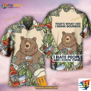 Bear I Drink Bourbon Hawaiian Shirt Gift Ideas For Bear Lovers 2