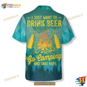 Bear I Just Want To Drink Beer Go Camping And Take Naps Aloha Unisex Shirt 4