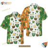 Beard Saint Patrick’s Day Seamless Pattern Hawaiian Shirt, Gift Ideas For Bear Lovers