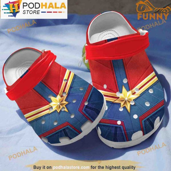 Beautiful Captain America 3D Crocs, Funny Crocs