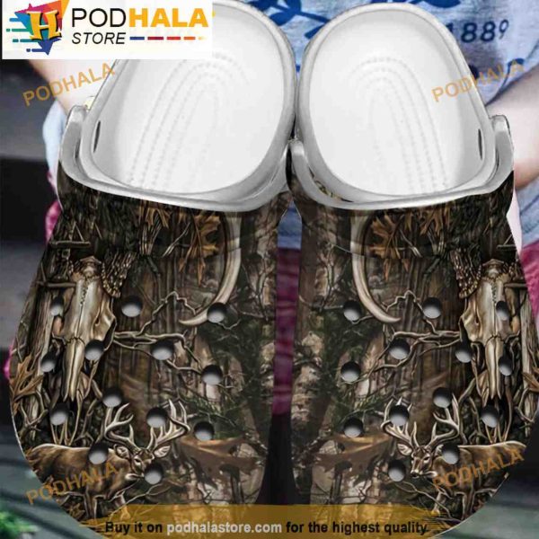 Beautiful Deer Hunting 3D Crocs Slippers, Funny Crocs