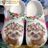 Beautiful Flower With Cute Sloth Floral 3D Crocs, Funny Crocs