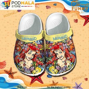 Beautiful Little Mermaid Disney 3D Crocs, Funny Crocs