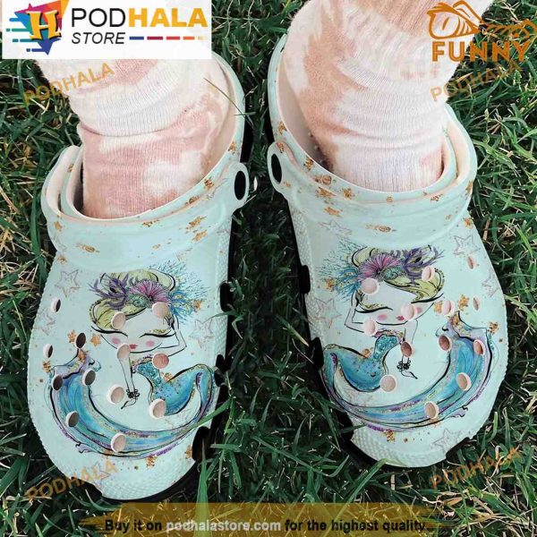 Beautiful Mermaid 3D Crocs, Funny Crocs