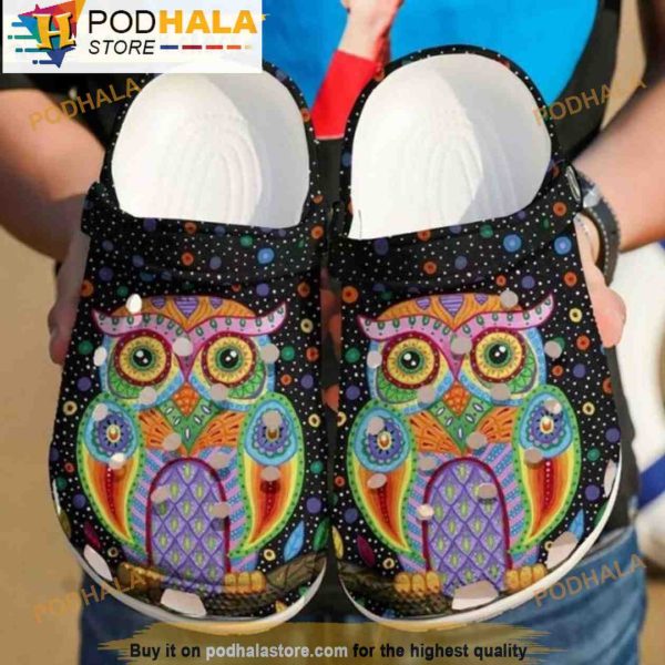 Beautiful Owl 3D Crocs, Funny Crocs