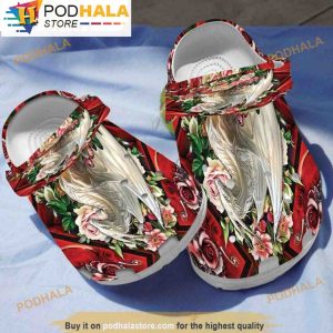 Beautiful Rose Garden Dragon 3D Crocs, Funny Crocs