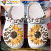 Beautiful Sunflower Flock Of Butterflies Floral 3D Crocs, Funny Crocs