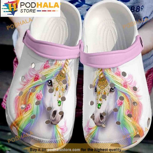 Beautiful Unicorn 3D Crocs, Funny Crocs