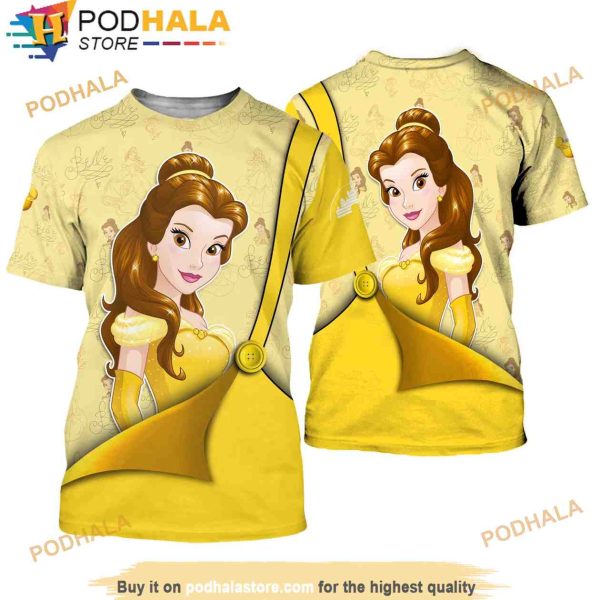 Beauty and The Beast Belle Disney Unisex Short Sleeves 3D Shirt