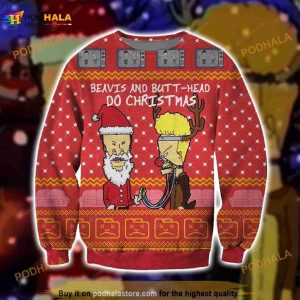 Beavis And Butt-head Do Christmas Knitted Christmas 3D Funny Ugly Sweater