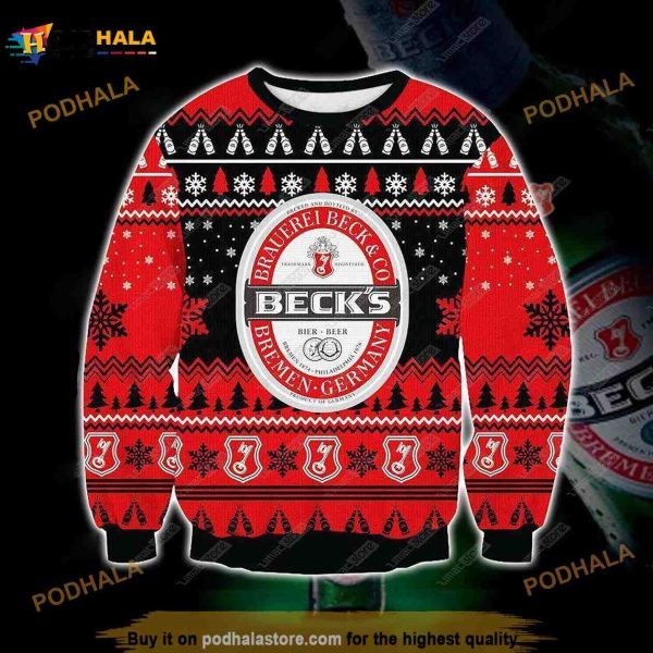 Beck’s Beer 3D Ugly Christmas Sweater