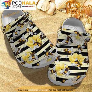 Bee Flower 3D Crocs, Funny Crocs