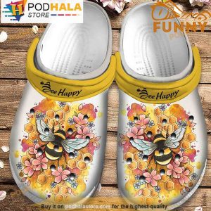 Bee Happy 3D Crocs Classic Clog, Funny Crocs