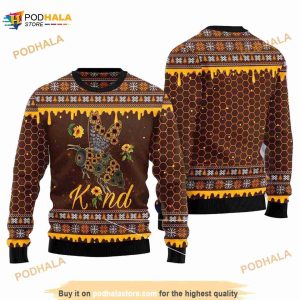 Bee Kind Sunflower Ugly Sweatshirt Christmas 3D Funny Ugly Sweater