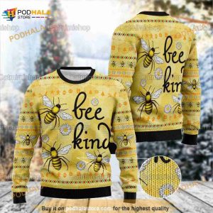 Bee Kind Ugly Sweater, Bee Woman Sweater, Bee Flower Sweater, Christmas Gifts