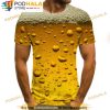 Beer Print 3D Shirt It's Time Letter Women Men Funny Novelty 3D Shirt