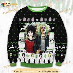 Beetlejuice 3D Ugly Christmas Sweater
