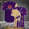 Beige Skull Crown Royal 3D Baseball Jersey
