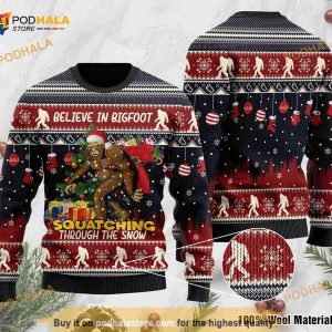 Believe In Bigfoot Ugly 3D All Over Printed Squatching Funny Ugly Sweater
