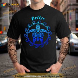 Belize ocean blue tribal turtle Shirt