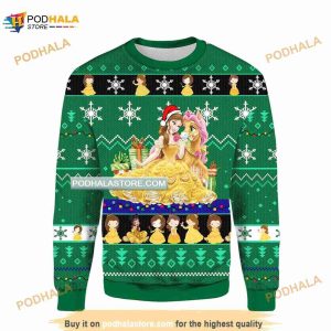 Bella Beauty And The Beast Christmas Funny Ugly Sweater, Beauty And The Beast Fans Gift