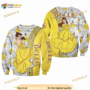 Belle Princess Yellow Comic Book Disney 3D Funny Ugly Sweater