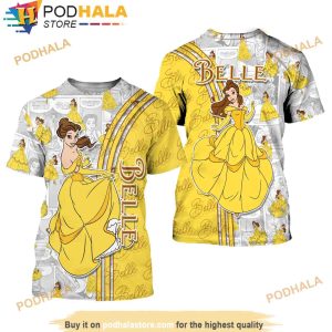 Belle Princess Yellow Cross Comic Book Disney Unisex 3D Shirt