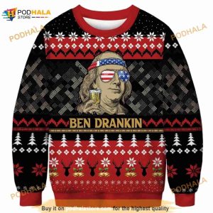 Ben Dranking Us Christmas Funny Ugly Sweater