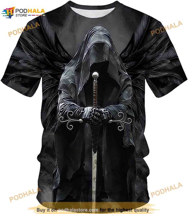 Benksrt Skull Printing 3D Shirt, Summer Novelty Graphic Tee