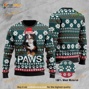 Bernese Mountain Dog Santa Printed 3D Christmas Ugly Sweater