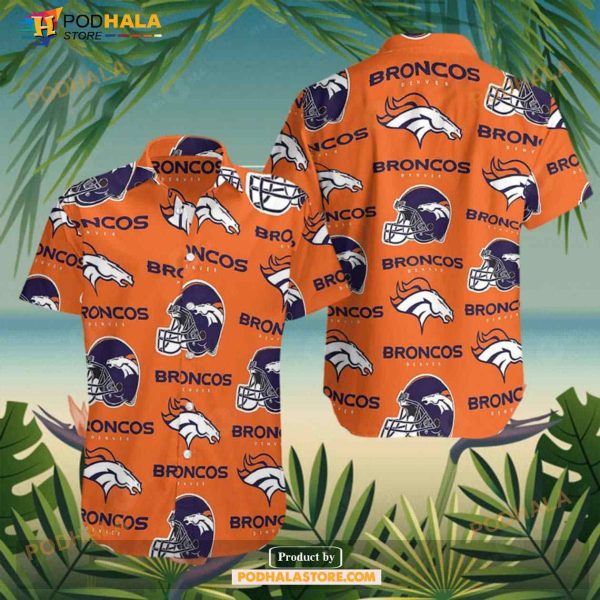 Best Denver Broncos Hawaiian Aloha Shirt Gift, Hawaiian Button Up Shirt