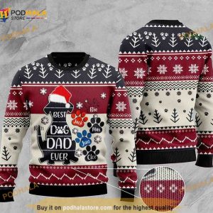 Best Dog Dad Ever 3D Christmas Ugly Sweater