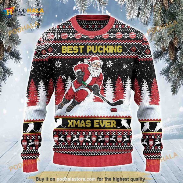 Best Pucking Xmas Ever Ice Hockey Lovers Gift Christmas Sweater