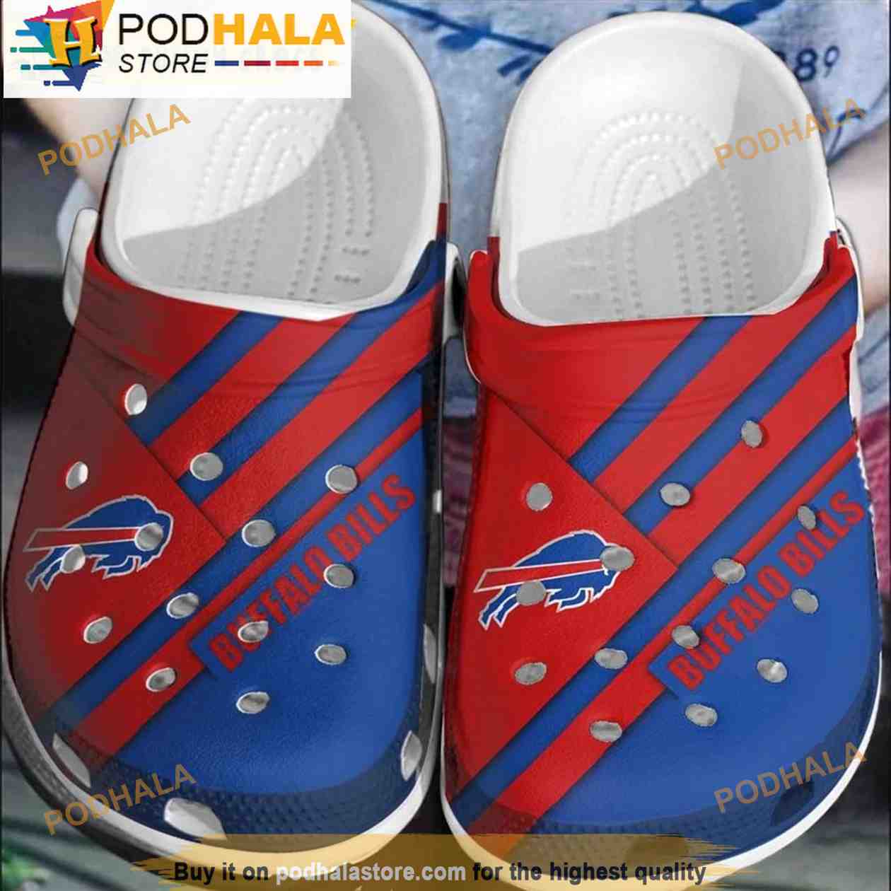 Football Crocs Personalized Buffalo Bills Team Pattern Crocs Shoes -  T-shirts Low Price