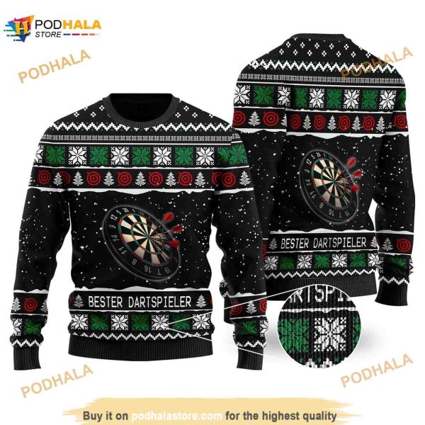 Bester Dartspieler 3D Ugly Christmas Sweater