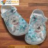 Bichon Frise Blue Flower Dog 3D Crocs, Funny Crocs