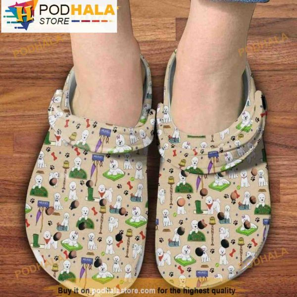Bichon Frise Dogs Pattern 3D Crocs, Funny Crocs