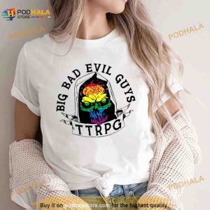 Big Bad Evil Guys Ttrpg Skull Pride Logo Shirt